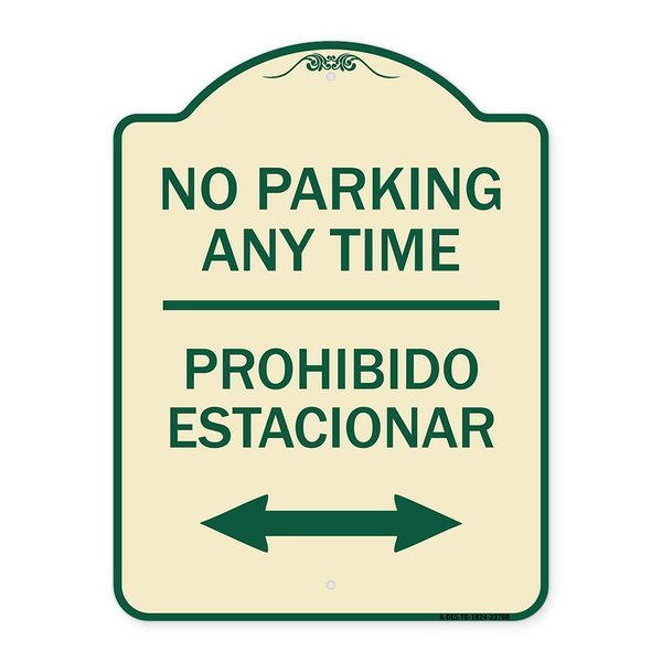 Signmission No Parking Anytime Prohibido Estacionar Heavy-Gauge Aluminum Sign, 24" x 18", TG-1824-23768 A-DES-TG-1824-23768